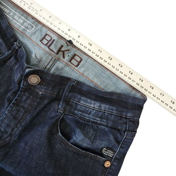 Black Bull Jeans Men's Size 33 Blue Denim Straight Leg Low Waist Slim Fit - Picture 12 of 13